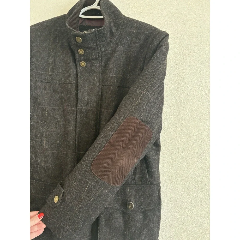 Vince Camuto Quilted Jacket Men's Wool Plaid Coat Small